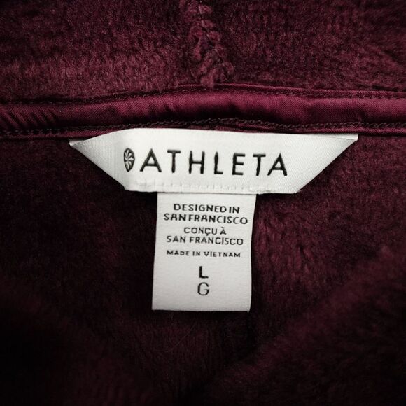 Athleta Pullover Womens Large Burgundy Cozy Karma Funnel Neck Sweatshirt Soft - Picture 3 of 12